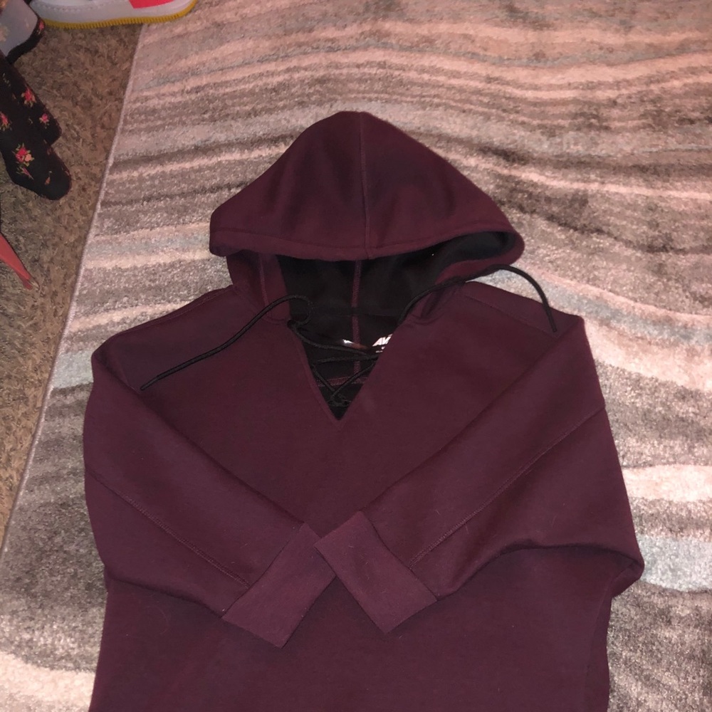 dark red workout hoodie